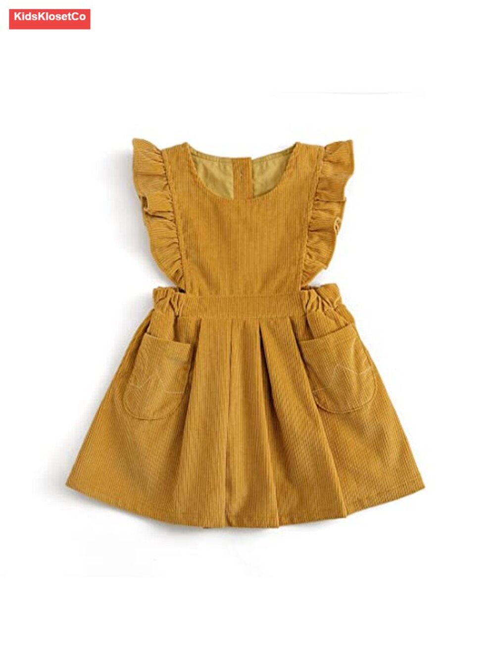 Toddler Girl Corduroy Sleeveless Fall Dress with Pockets